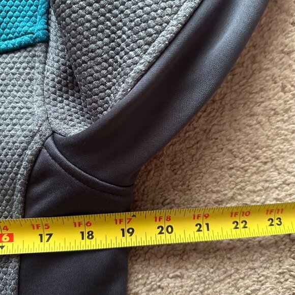 Spyder Sweater Mens Small 1/4 Zip Mock Neck Fleece Grey Long Sleeve - Picture 7 of 11